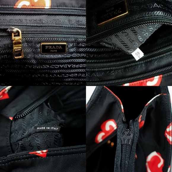 Prada Heart Print Tessuto Stampato Nylon Tote - Picture 5 of 8